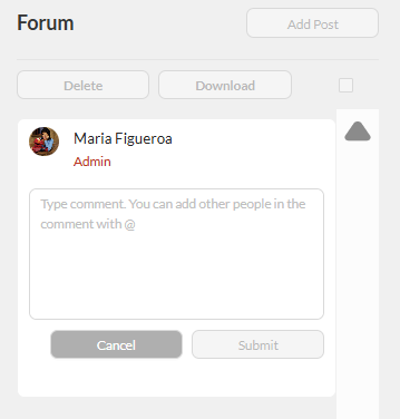 Text area for commennts