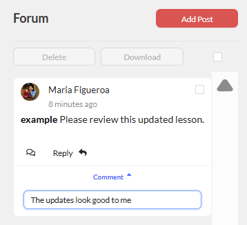 Add reply to text box
