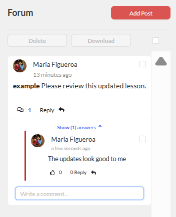 Reply added to comment thread